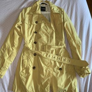 Pastel Yellow North Face Rain Jacket Trench